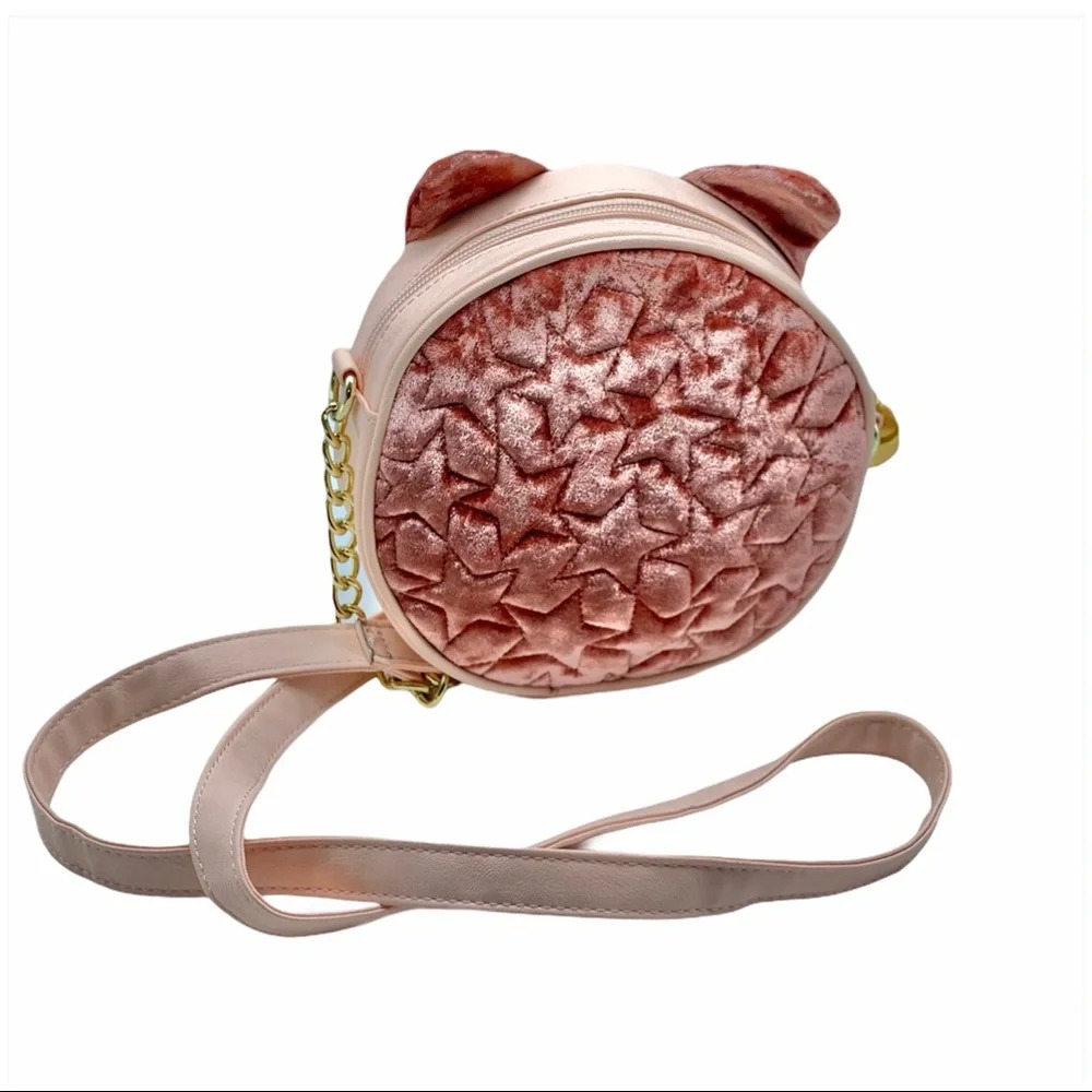 BETSEY JOHNSON LN Pink Cat Ear Round Crossbody Bag